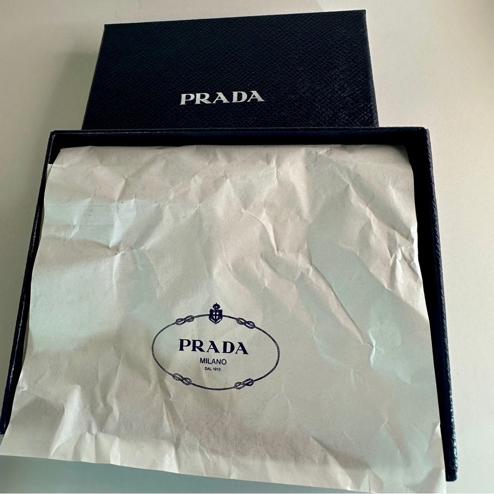 Prada 2M0002 Saffiano Leather Bifold Wallet w Coin Purse Baltico Navy – Box &COA - Picture 10 of 10